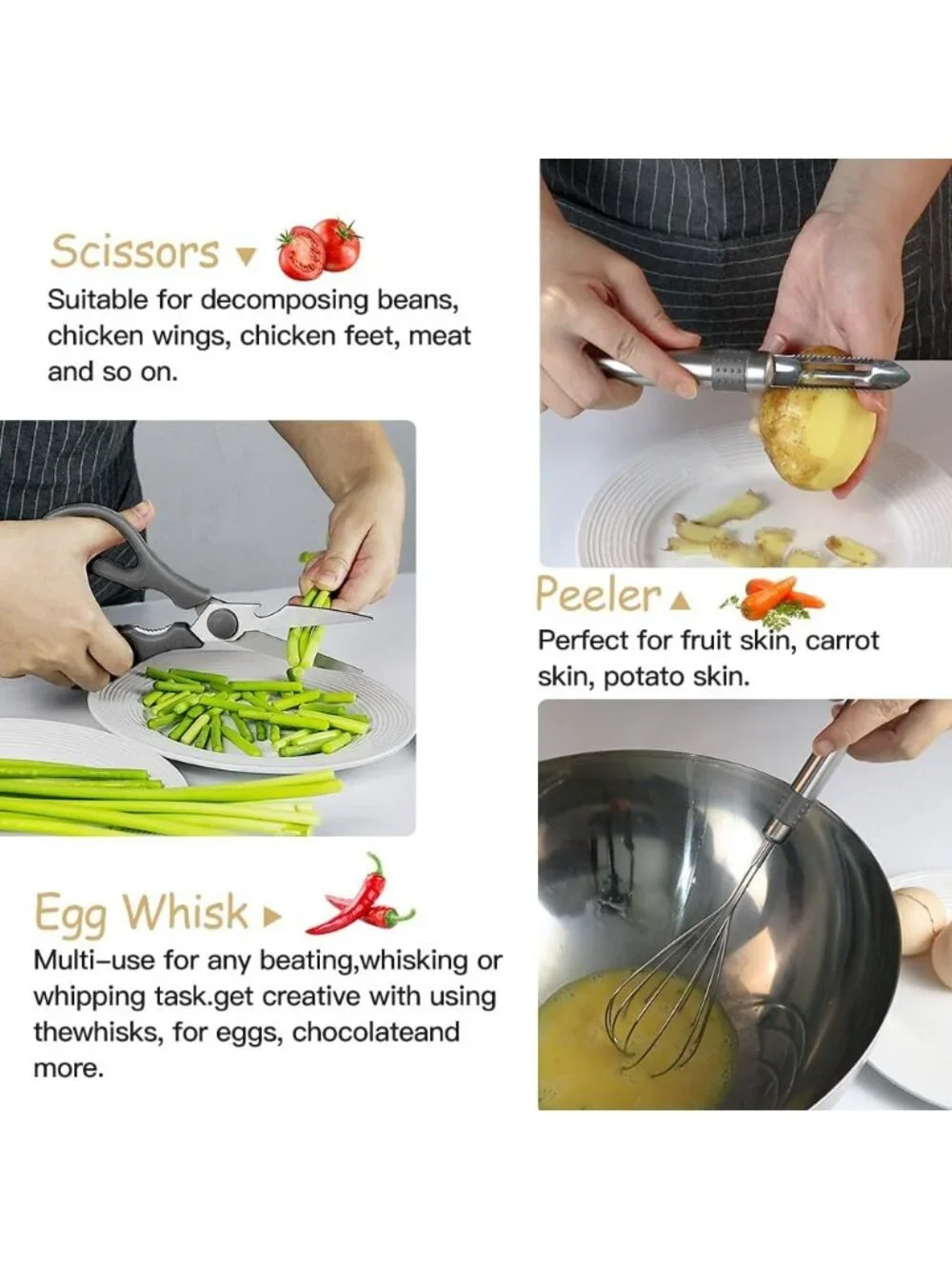 Kitchen Utensil Set-Silicone Cooking 33 Nonstick Kitchen Gadgets & Spoons Gray